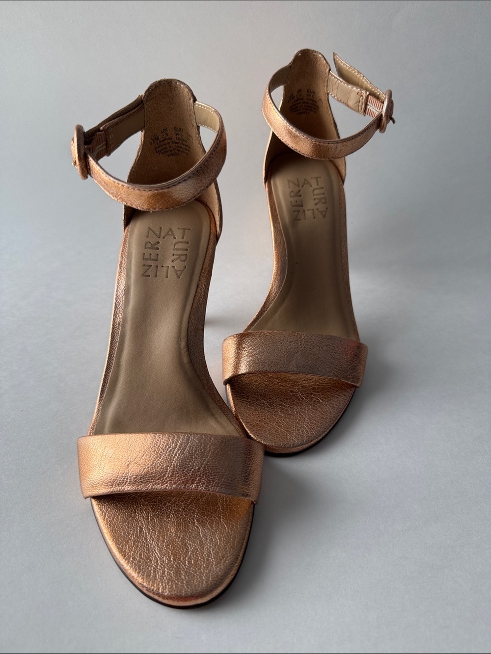 BRAND NEW Naturalizer Kinsley Metallic Copper Ankle-Strap Heel